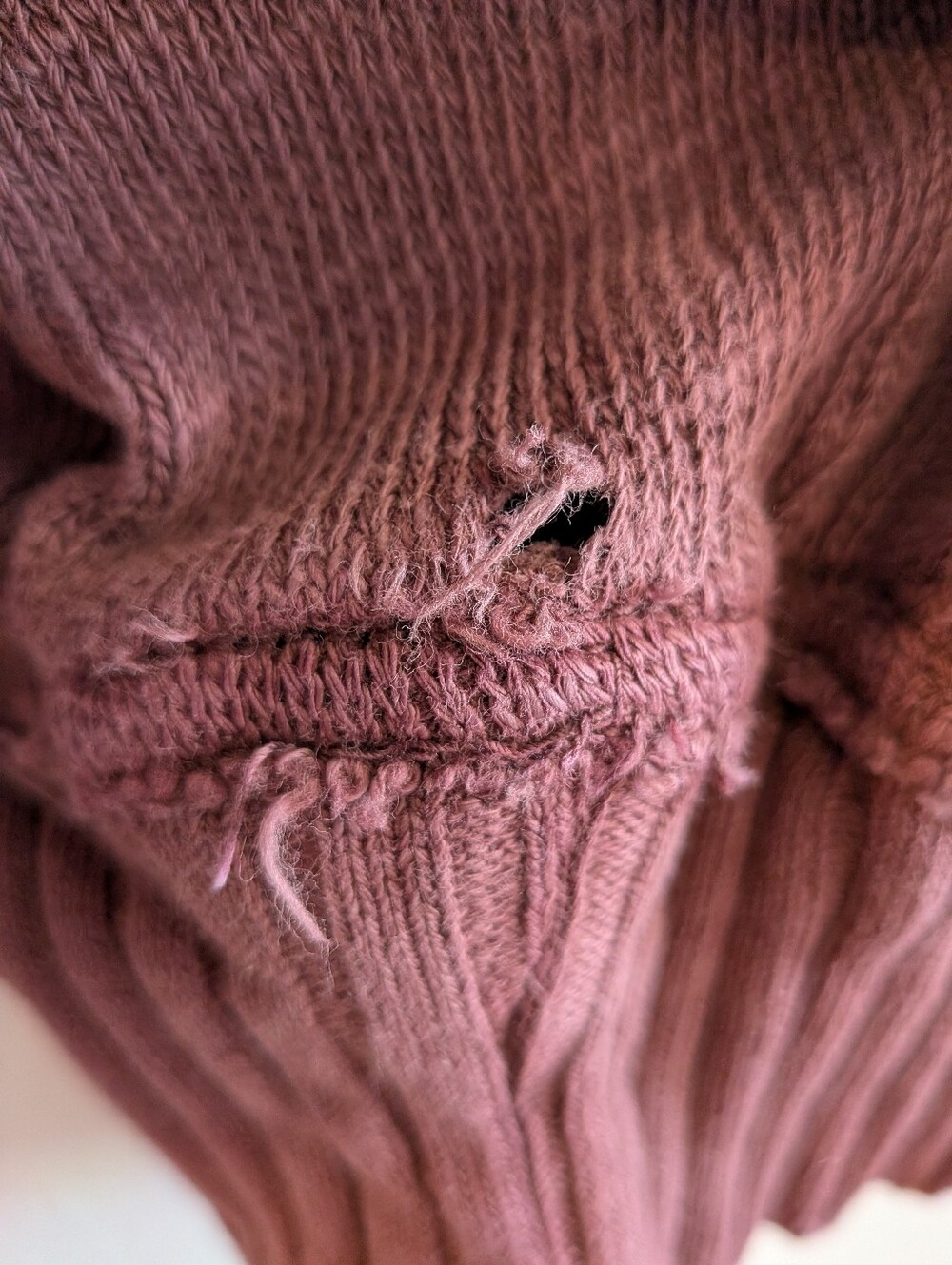 Anthropologie Pilcro Oversized Sweatshirt Red Burgundy Bohemian Distressed Sz S - Picture 15 of 16